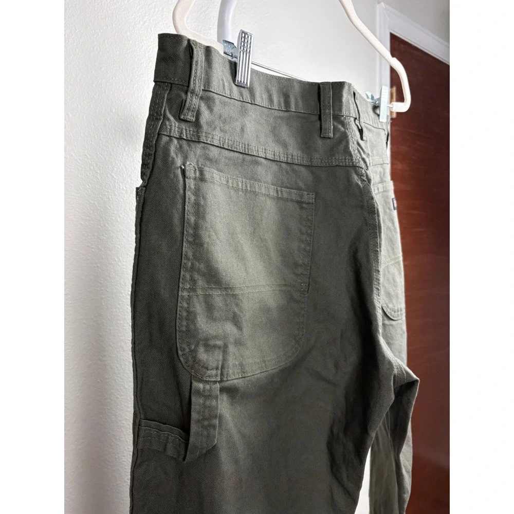 Genuine Dickies Mens Carpenter Pants Olive Green 36x34 Utility Workwear Gorpcore